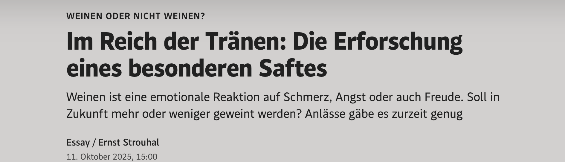 wiener Weinen der Standard Ernst Strouhal